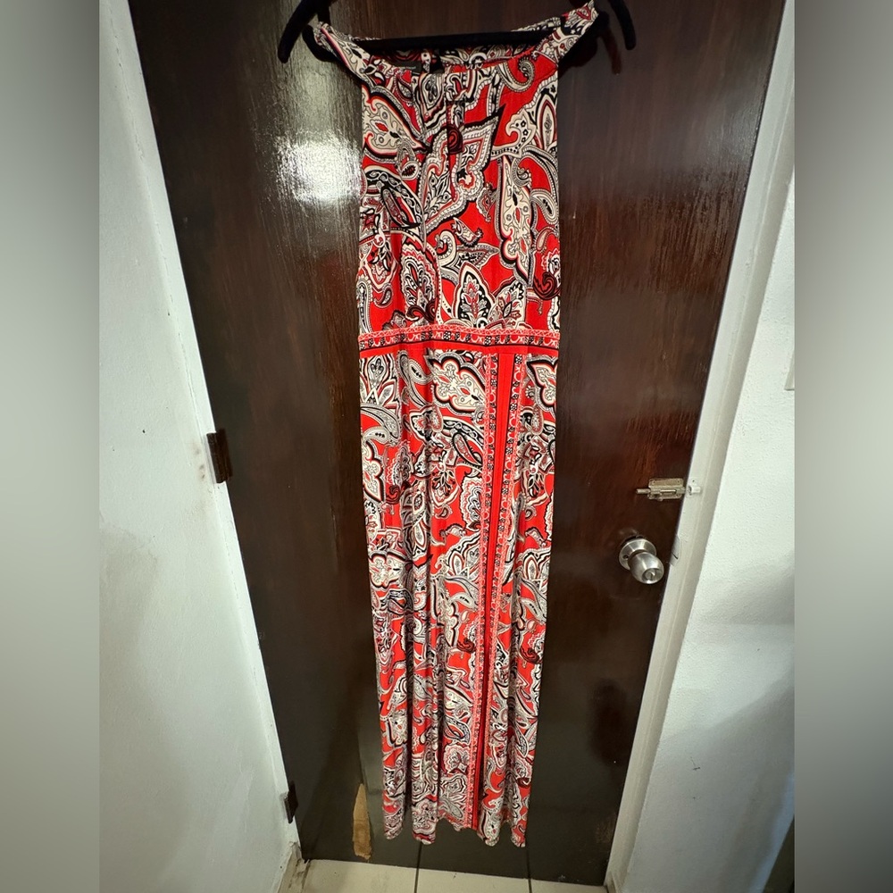 INC International Concepts Red Paisley Maxi Dress